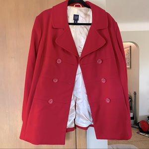Red wool pea coat. GAP XXL